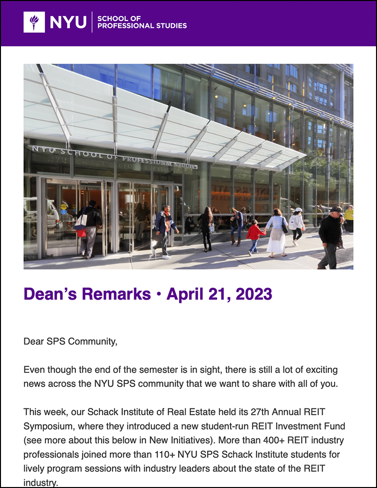 Dean's Remarks - April 21, 2023 - Students