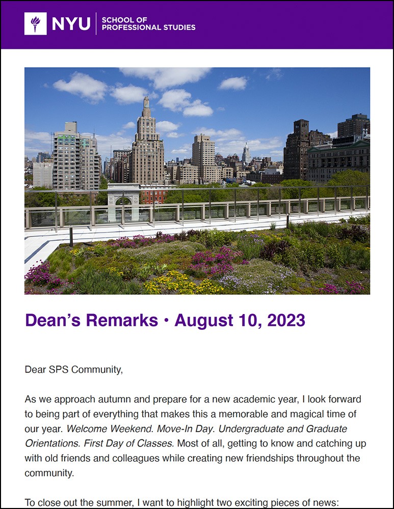 Dean's Remarks - August 10, 2023 - Students