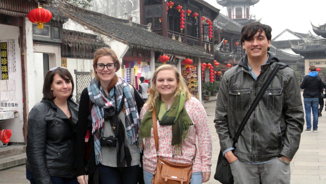 group photo in Chinese town