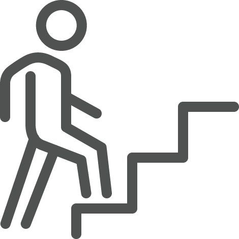 Figure walking up stairs icon